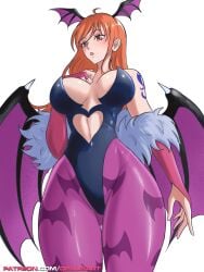 1girls bare_arms bare_shoulders big_breasts blush clothed clothing color cosplay darkstalkers demon demon_girl female female_focus female_only hi_res inner_sideboob large_breasts light-skinned_female light_skin long_hair looking_at_viewer morrigan_aensland_(cosplay) nami nami_(one_piece) one_piece opalisart orange_eyes orange_hair post-timeskip shounen_jump solo solo_female succubus succubus_wings tagme tattoo thick_thighs wings