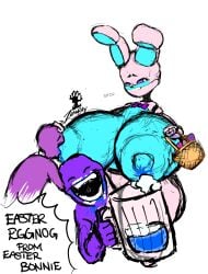 animatronic artist_logo bonnie_(fnaf) breast_milk breast_sucking breastfeeding breasts breasts_bigger_than_head easter easter_bunny female five_nights_at_freddy's fnaf genderswap_(mtf) hourglass_figure huge_ass huge_breasts hyper_breasts lactation michael_afton nonconsensual nude purple_guy_(fnaf) robot robot_girl tagme wide_hips william_afton zommbay
