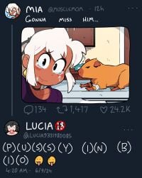 2girls capybara crying emojis female_only funny lucia_(scott_malin) meme mia_(scott_malin) original_characters scott_malin selfie social_media tagme tears text twitter