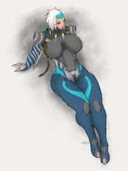 alexcherubic aoi_(warframe) big_breasts breasts female mag_(warframe) short_hair sketch thick_thighs warframe