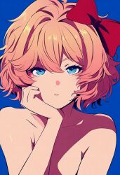 ai_generated doki_doki_literature_club female just_sayori naked reallover red_bow sayori_(doki_doki_literature_club) solo tagme