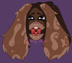 anthro babypaws ball_gag bodily_fluids bondage bondage bound brown_body brown_eyes brown_fur brown_hair claudette_morel crying dead_by_daylight dreadlocks drooling female fur gag hair hi_res lagomorph leporid mammal questionable_consent rabbit saliva snot solo tears teeth upset