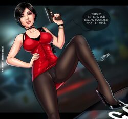 ada_wong asian asian_female athletic athletic_female black_hair brown_eyes busty female female_focus female_only hourglass_figure makeup resident_evil resident_evil_2 resident_evil_2_remake short_hair sparkietheartist tagme wide_hips