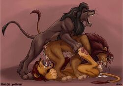 3boys 69 anal anal_sex animated balls closed_eyes cum cum_on_face cum_pool disney feline fellatio feral fur gay kiwa kovu lion lyonlover male male_only on_back open_mouth oral penetration penis piercing simba testicles the_lion_king the_lion_king_ii:_simba's_pride threesome washa yaoi