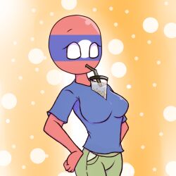 1girls boba_tea countryhumans countryhumans_girl laos_(countryhumans) sfw solo tagme weird