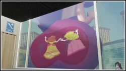 3girls animated ass ass_against_glass ass_focus butt_crush cracking_glass crushed distortingreality facing_away femdom flattened giant giant_ass giantess huge_ass looping_animation mario_(series) no_sound pauline princess_daisy princess_peach red_dress size_difference super_mario_odyssey video yuri