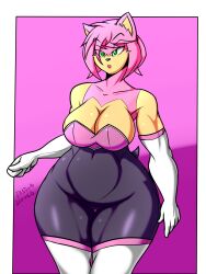 1female 1girls amy_rose ass big_ass big_breasts bodysuit breasts female female_only mature mature_body mature_figure mature_woman milf neckline randomgloves rouge_the_bat_(cosplay) solo solo_female spandex_suit thick thick_ass thick_thighs thighs voluptuous voluptuous_female wide_hips