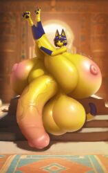 1futa absurd_res animal_crossing ankha ankha_(animal_crossing) anthro ass balls big_balls big_breasts big_butt big_penis breasts flaccid futa_only futanari gato genitals gynomorph hi_res huge_balls huge_breasts huge_butt huge_cock hyper hyper_balls hyper_breasts hyper_genitalia hyper_penis intersex nintendo penis skye_cloud solo