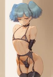 1boy ai_generated assassination_classroom blush blush bulge bulge_through_clothing choker femboy girly hands_behind_back lingerie lingerie_only shiota_nagisa sissy thick_thighs thin_waist thunder_thighs trap verybadboye wide_hips