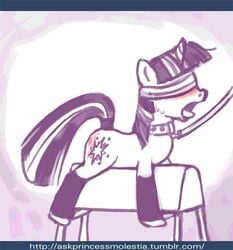 1girls animated blush bondage bound collar cutie_mark equine female female_only friendship_is_magic furry hair horn horse john_joseco long_hair monochrome multicolored_hair my_little_pony pony straight_hair tail tumblr twilight_sparkle_(mlp)