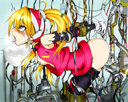 1girls ahe_gao anal arms_behind_back arms_held arms_held_back artist_request bent_over blonde_hair blue_eyes blush bondage bottomless bound bound_arms bound_legs breast_sucking breasts cables chains ciel_(mega_man) detached_sleeves double_breast_sucking double_penetration empty_eyes female fucked_silly fucking_machine gloves handcuffs helpless hucow intravenous_drip lactation long_hair machine mega_man mega_man_zero milking milking_machine mind_control nipple_sucking open_clothes open_mouth open_shirt ponytail prison_guard_position pussy_juice rape rolling_eyes saliva sex_machine shirt sink skirt_lift solo stockings tears tentacle tied_hair tongue tongue_out torn_clothes valve_(mechanical) women_livestock