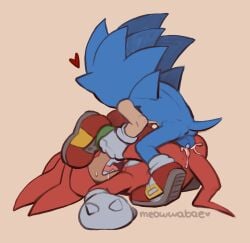 absurd_res anal anthro ass balls bodily_fluids cum cum_in_ass cum_inside duo gay genital_fluids genitals heart hi_res knuckles_the_echidna leaking_cum male male/male meowwabae penis sega sonic_(series) sonic_the_hedgehog sonic_the_hedgehog_(series) sweat