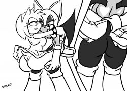 2girls amy_rose anthro anthro_only ass hugging leglock multiple_girls rouge_the_bat sonic_(series) yuri