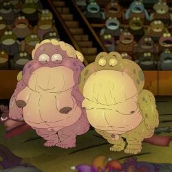 1boy1girl amphibia_(series) amphibian big_areola big_balls blush braddock_(amphibia) chubby chubby_anthro chubby_female chubby_male circumcised clothing clothing_aside couple darkened_pussy disney disney_channel disney_xd embarrassed_nude_female embarrassed_nude_male exhibitionism exposed_balls exposed_breasts exposed_nipples exposed_penis exposed_pussy female flaccid frog frog_boy frog_girl male naked navel navel_line non-mammal_balls non-mammal_breasts non-mammal_nipples nude overweight overweight_female overweight_male percy_(amphibia) public_exposure public_nudity puffy_pussy spotted_body standing straight sweat sweatdrop sweating sweaty thick_legs thick_thighs toad_(frog) walking warts