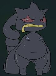 banette blush breasts chubby female ghost looking_at_viewer nintendo nude pokemon pussy small_breasts solo spirit standing trapmagius video_games zipper