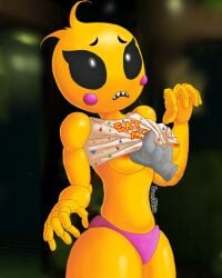 android_girl breasts don_pena five_nights_at_freddy's fnaf imminent_sex nervous robot_girl scared_expression toy_chica_(fnaf)