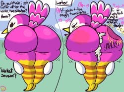 after_sex ahe_gao animal_crossing anthro ass avian bent_over big_butt bird bodily_fluids bubble_butt butt_focus butt_jiggle butt_slap butt_squish cum cum_drip cum_in_ass cum_in_pussy cum_inside dripping eye_roll female genital_fluids huge_butt instant_loss_2koma jiggling klutzatdusk looking_at_viewer looking_back looking_pleasured midge_(animal_crossing) nintendo offscreen_character presenting presenting_hindquarters questionable_consent slap solo spank_marks spanking squish thick_thighs tongue tongue_out