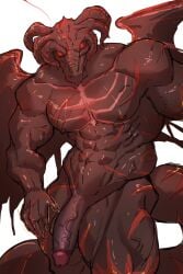 abs amoyy0118 anthro balls barazoku bayle_the_dread biceps claws dragon elden_ring erection eye_scar facial_scar fromsoftware genitals glowing glowing_eyes hi_res horn humanoid_genitalia humanoid_penis looking_at_viewer male male_only muscular muscular_male muscular_thighs mythological_scalie mythology nipples nude pecs penis red_eyes scalie scar scars_all_over serratus shadow_of_the_erdtree simple_background solo tail teeth triceps vein veiny_muscles veiny_penis wings