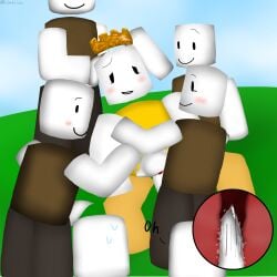 1girls 6+boys blocky_body blush blush_lines brown_shirt clothing crowd crown crown_(utg) cubedecubic disbelief enjoying first_porn_of_character gangbang ibispaintx peasant peasant_(utg) pussy ripped_clothing roblox roblox_game robloxian royal royalty stealing surrounded sweat sweating tentacle tentacle_penis untitled_tag_game vaginal_penetration vaginal_sex white_skin x-ray yellow_shirt