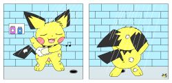 anus artistic_nudity balls bathing duo feral fur generation_2_pokemon genitals male nintendo penis pichu pichu90 pokemon pokemon_(species) shower showering singing singing_in_the_shower soap suds tapering_penis yellow_body yellow_fur