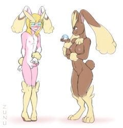 anthro blush breasts female femboy furry hypnosis lopunny male mind_control penis pink poke_ball pokemon pokemon_(species) pokemorph rael_bunni red_eyes straight zunu-raptor