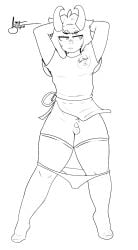 anthro asriel_dreemurr bodily_fluids boss_monster_(undertale) bovid caprine clothed clothing crossdressing femboy foreskin genitals goat hi_res horn long_ears looking_away male mammal panties panties_down partially_clothed penis small_penis solo sugary_skye sweat sweatdrop undertale undertale_(series) underwear underwear_down