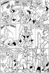 2011 black_and_white breasts comic cunnilingus cursed_crotch dragon equine euro_salamander female forced forced_oral foreplay gustav head_grab heart here_there_be_dragons horn horse karno kick male monochrome oral oral_sex penis plain_background scalie sex size_difference straight tail text vaginal_penetration wet white_background zashy