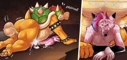2boys absurd_res anthro anthro_on_anthro anthro_penetrated anthro_penetrating anthro_penetrating_anthro armband ass ball_slap balls big_balls big_butt bodily_fluids bowser bracelet canid canine claws closed_eyes cum cum_in_ass cum_inside cumshot doost drooling duo ejaculation facial_hair feet from_behind_position fur furry furry_male furry_only gay gay_sex genital_fluids genitals goatee hair hi_res horn huge_balls jewelry koopa male male/male male_penetrated male_penetrating male_penetrating_male mammal mario_(series) nintendo penetration pink_body pink_fur pink_hair prone_bone_position red_hair reptile saggy_balls saliva scales scalie sex shell slap speed_bump_position spiked_armband spiked_bracelet spiked_shell spikes spikes_(anatomy) toe_claws yellow_body yellow_scales