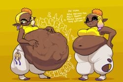 ass_expansion callie_(splatoon) digestion digestion_noises frye_(splatoon) maniacalfork marie_(splatoon) marina_(splatoon) mass_vore multiple_prey pearl_(splatoon) splatoon splatoon_3 struggling struggling_prey unwilling unwilling_prey vore weight_gain