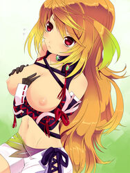 blonde_hair breasts highres large_breasts milla_maxwell minimum_zone nipples red_eyes tales_of_(series) tales_of_xillia