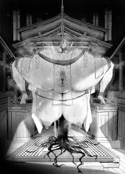 asshole juices legs_apart massive_breasts oc ritual rope rope_bondage see-through_clothing spread_for_viewer spread_legs uncomfortable_pose warabite