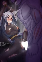 alternate_breast_size_(larger) arms_up artist_name black_bodysuit black_sash blank_censor blue_tunic blush bodystocking bodysuit bondage bound breasts censored clothes_lift collarbone colored_skin commission crying crying_with_eyes_open cum cum_in_pussy cumdrip dawn_(pokemon) embarrassed feet_out_of_frame functionally_nude gen_1_pokemon grey_eyes grey_skin half-closed_eye headscarf indoors interspecies large_breasts looking_at_another machoke muscular muscular_male nintendo nipples no_bra no_panties open_clothes open_mouth open_tunic penis pokemon pokemon_(creature) pokemon_legends:_arceus pokephilia pussy rape rope ryncka sash scared scarf sex short_sleeves size_difference spread_legs tears torn_bodysuit torn_clothes tunic tunic_lift vaginal_penetration variant_set white_scarf