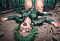 1girls abuse abused abused_female after_fellatio after_oral after_orgasm after_rape after_sex ahe_gao ahegao_face ai_assisted ai_generated black_dress breasts chromatic_abberation clothed clothing cum cum_drip cum_in_ass cum_in_mouth cum_in_pussy cum_inside cum_on_body cum_on_breasts cum_on_face cum_on_tongue cum_puddle cumshot curly_hair defeat defeated defeated_heroine dirty dirty_girl dress female green_eyes green_hair hires large_breasts lying_on_back lying_on_floor mouth no_consent one-punch_man open_mouth patreon patreon_username questionable_consent rape raped raped_female raped_girl sexually_suggestive stable_diffusion suffering suffocation tagme tatsumaki thaisalon thick_thighs thighs tight_clothing tongue tongue_out upside-down uvula watermark