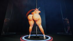 1girls big_ass big_breasts bunny_ears bunny_girl busty busty_female curvy curvy_female dancing_pole fat_ass female female_focus fishnets from_behind heels huge_ass king_of_fighters light-skinned_female light_skin long_hair mirror red_hair reflection shermie_(kof) standing superdougie thick thick_ass thick_thighs thighs voluptuous voluptuous_female