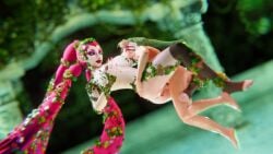 blender floating flying fountain great_fairy great_fairy_(hyrule_warriors) great_fairy_(ocarina_of_time) leaves leaves_in_hair leaves_on_body link missionary_position pool rough_sex tagme the_legend_of_zelda tit_sucking video