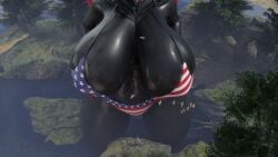 big_breasts bikini breasts cleavage emiliafert female furry huge_breasts macro pokemon pokemon_(species) tagme thick_thighs wide_hips zoroark