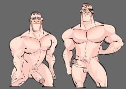 balls bara blush boner disney erection eyepatch male male_only muscles muscular nude patchy_(tangled) penis posduroo sideburns sideburns_(tangled) stabbington_brothers tangled