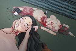 2d amputee artist_request beheaded blood corpse corpse_fuck cum_in_mouth decapitation demon_slayer dismemberment female_death gore guro guroprincess kamado_nezuko kimetsu_no_yaiba necrophilia reverse_blowjob skull_fucking