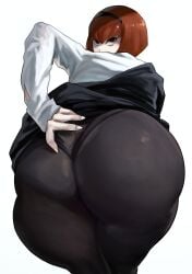 1girls ass ass_focus big_ass black_eyes bottom_heavy bubble_butt clothing dat_ass fat_ass female female_only hand_on_ass hand_on_own_ass huge_ass large_ass leggings looking_at_viewer looking_back massive_ass noblood pale-skinned_female pale_skin panties png presenting presenting_hindquarters r._dorothy_wayneright red_hair ryandomonica shirt solo spread_ass spreading the_big_o thick_ass thick_thighs thunder_thighs white_background white_skin wide_hips