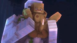 1boy 1futa 3d animated artist_request bald_futa brown_skinned_futanari cum cumming_while_penetrating futanari golem_(minecraft) hung_bottom male male_on_futa male_penetrating_futa minecraft moaning pleasure_face