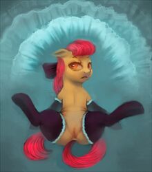 apple_bloom_(mlp) crookedtrees equine friendship_is_magic my_little_pony pussy red_hair stockings straight_hair tail young