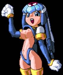 1girls android animated bingo_torte bouncing_breasts breasts fairy_leviathan female lowres mega_man mega_man_zero pixel_art reploid solo topless