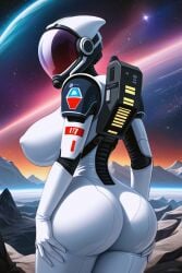 ai_generated big_ass big_breasts bubble_butt covered_nipples puffy_nipples round_ass space spacesuit thick_ass thick_thighs