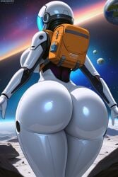 ai_generated ass_focus big_ass big_breasts bubble_butt covered_nipples puffy_nipples round_ass space spacesuit thick_ass thick_thighs