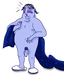 1boy blackrose blush chubby disney embarrassed flaccid hercules_(disney) male male_only morpheus nude penis pubic_hair request shocked_expression shy solo