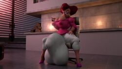 1futa 1futas 3d anthro balls balls_bigger_than_penis big_balls big_breasts big_bulge big_penis breasts bulge cleavage futa_only futanari huge_balls huge_breasts huge_cock looking_at_viewer nipple_bulge nipples_visible_through_clothing no_sound peg_pete penis sagging_balls sagging_penis sagging_testicles shocking_(artist) short_hair tagme video