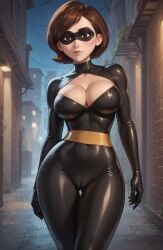 1girls ai_generated big_ass big_breasts big_butt big_thighs cleavage domino_mask female helen_parr latex latex_gloves latex_suit masked pdbai tagme the_incredibles thighs wide_hips