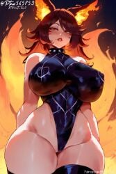 1girls ai_assisted ai_generated breasts brown_hair eyes fire fox_girl large_breasts leotard patreon patreon_username print_tax5 sexy_clothing sinder_(vtuber) solo thighhighs twitter_username virtual_youtuber voluptuous voluptuous_female