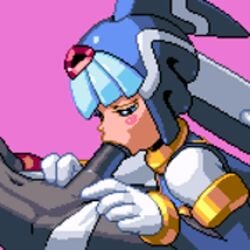 1boy 1girls android animated bingo_torte fairy_leviathan fellatio female large_penis lowres male mega_man mega_man_zero oral oral_sex pixel_art reploid uncensored zero_(mega_man)