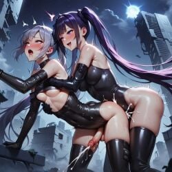 2futas ahe_gao ai_generated anal anal_orgasm anal_sex balls blush bodysuit bottomless bottomless_futanari breasts city city_background city_lights clothed clothed_sex cum cum_inside cum_overflow cumming cumming_from_anal_sex cumming_together cumming_while_penetrated cumming_while_penetrating cumshot dark_cultist dickgirl duo ejaculation ejaculation_while_penetrated elbow_gloves erect_penis erection eyes_rolling_back from_behind futa_on_futa futa_only futa_sans_pussy futa_with_futa futadom futanari futanari_penetrated futanari_penetrating futasub gloves hands-free handsfree_ejaculation hug hug_from_behind hugging hugging_from_behind human leaning_forward long_hair night open_mouth orgasm orgasm_face outside partially_clothed penis self_upload sex sex_from_behind small_breasts smile standing standing_sex thigh_boots tongue trembling twintails